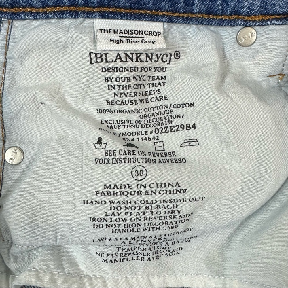 Blanknyc Jeans 30 The Madison Crop High Rise Crop  Embellished - Picture 9 of 14